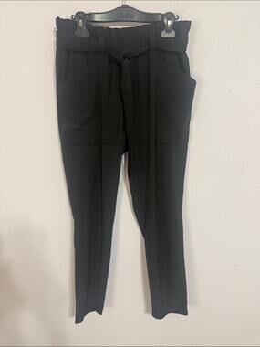 Athleta Women Black Bucket Elastic Waist Pull-On Comfort Travel Pants Size 8